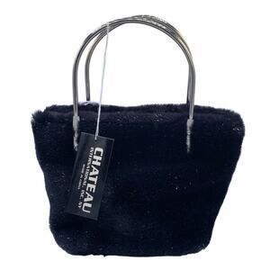 Vintage Chateau Faux Fur Vegan Mini Bag New With Tags Sustainable Luxe